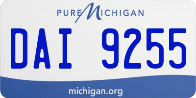 MI license plate DAI9255