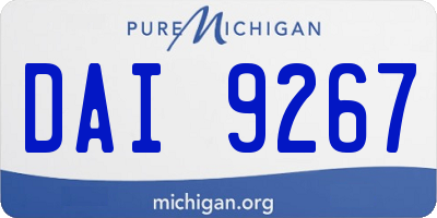 MI license plate DAI9267
