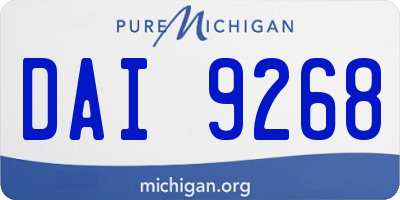 MI license plate DAI9268