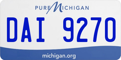 MI license plate DAI9270