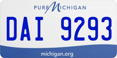 MI license plate DAI9293