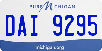 MI license plate DAI9295