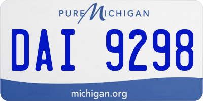 MI license plate DAI9298