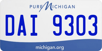 MI license plate DAI9303