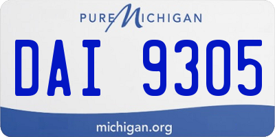 MI license plate DAI9305