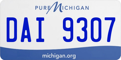 MI license plate DAI9307