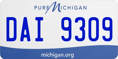 MI license plate DAI9309