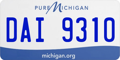MI license plate DAI9310