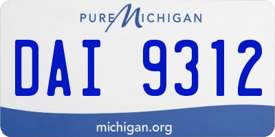 MI license plate DAI9312
