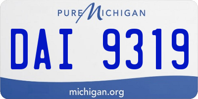 MI license plate DAI9319