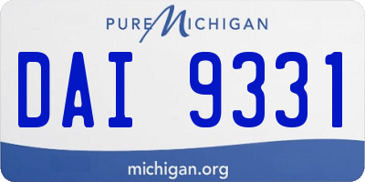 MI license plate DAI9331
