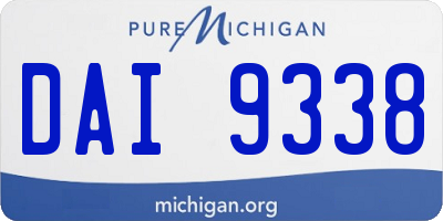 MI license plate DAI9338
