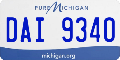 MI license plate DAI9340