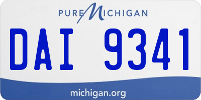 MI license plate DAI9341