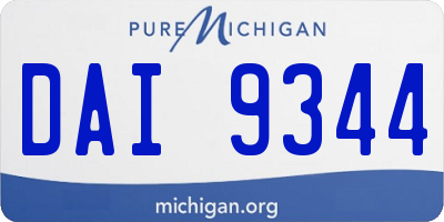 MI license plate DAI9344