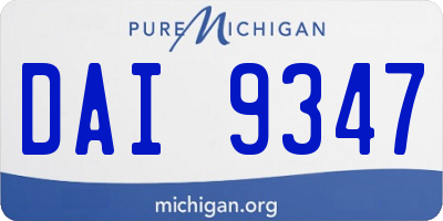 MI license plate DAI9347