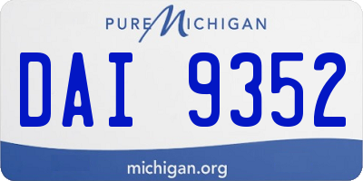 MI license plate DAI9352