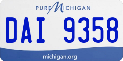 MI license plate DAI9358