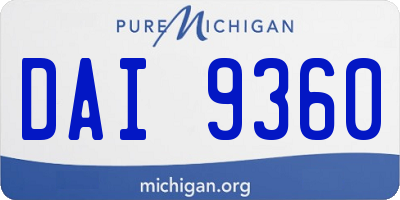 MI license plate DAI9360