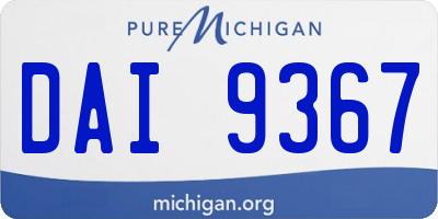 MI license plate DAI9367