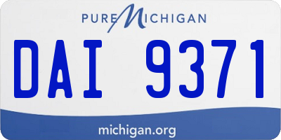MI license plate DAI9371