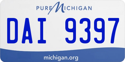 MI license plate DAI9397