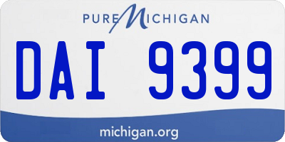 MI license plate DAI9399