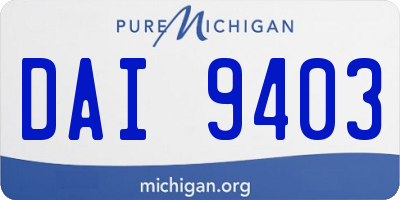 MI license plate DAI9403