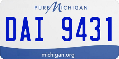MI license plate DAI9431