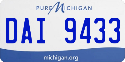 MI license plate DAI9433