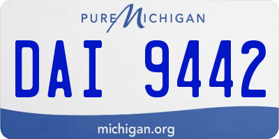 MI license plate DAI9442