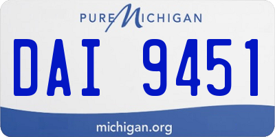MI license plate DAI9451