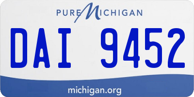 MI license plate DAI9452
