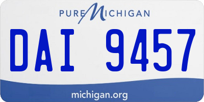 MI license plate DAI9457