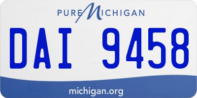 MI license plate DAI9458