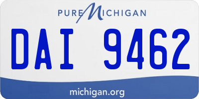 MI license plate DAI9462