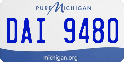 MI license plate DAI9480