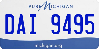 MI license plate DAI9495