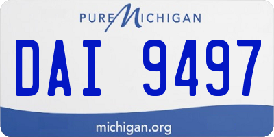 MI license plate DAI9497