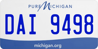 MI license plate DAI9498
