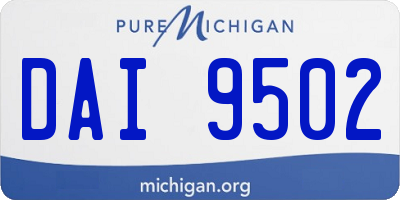 MI license plate DAI9502