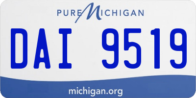 MI license plate DAI9519