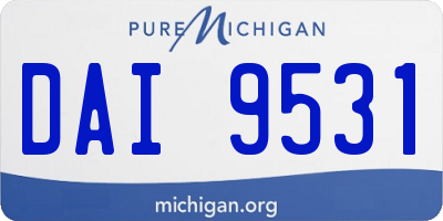MI license plate DAI9531