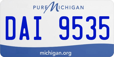 MI license plate DAI9535