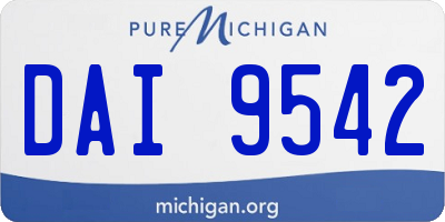 MI license plate DAI9542