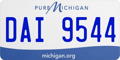 MI license plate DAI9544