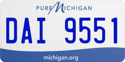 MI license plate DAI9551