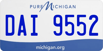 MI license plate DAI9552