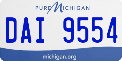MI license plate DAI9554