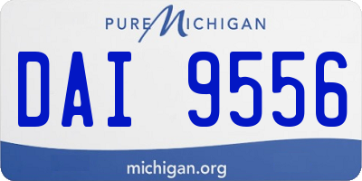MI license plate DAI9556